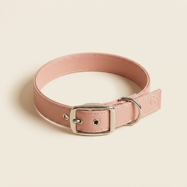 Fern & Hound Vegan Apple-Leather Collar in Blush Pink