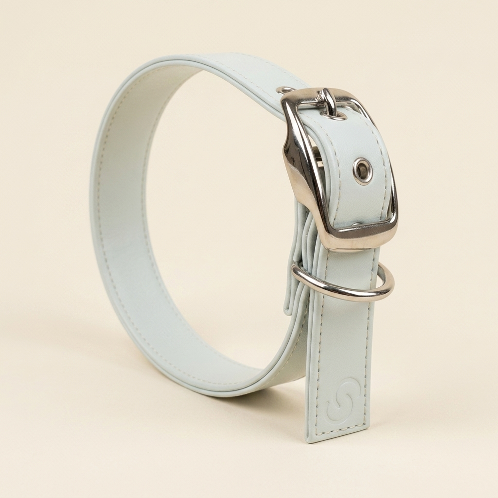 Fern & Hound Vegan Apple-Leather Collar in Ice Blue
