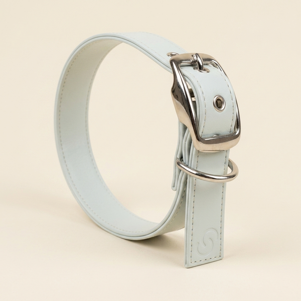 Fern & Hound Vegan Apple-Leather Collar in Ice Blue